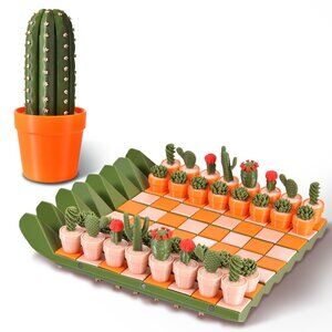 Cactus Chess Set - 3D Printed Cactichess - Roll Up Portable Travel Chess Board